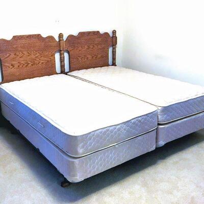 King bed frame and mattress set