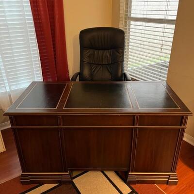 Walnut Office Desk and Chair $200