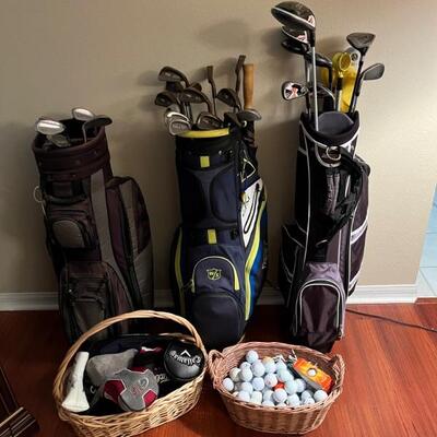 Golf Clubs, PING Eyes2 Copper Black Dot full set, Callaway XHOT assorted, STAFF assorted, Golf bags, Head Covers assorted and lots of...