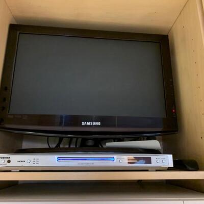 Samsung 22in TV.    Toshiba DVD Video Player