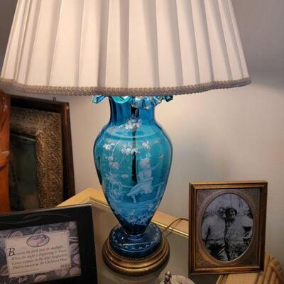 Matching pair,  Fenton Mary Gregory Lamps asking $600.00 for the pair. 