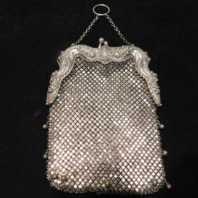 Sterling silver mesh purse