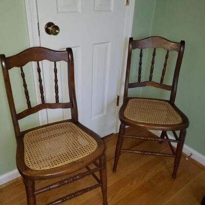 pair of side chairs/ cande seats