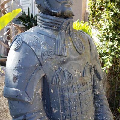 Chinese Qin Dynasty Style Life-Size Terracotta Soldier Statue.