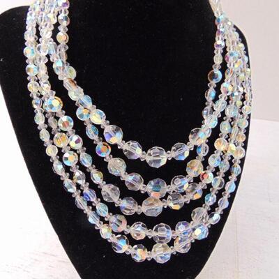 AB crystal vintage necklaces 