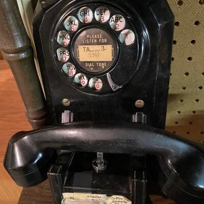 Vintage Bakelite Wall Mount Telephone