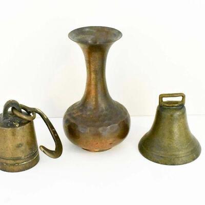 Vintage Brass Bells and Vase