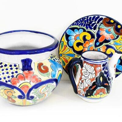 Various Hand Painted Mexican Pottery