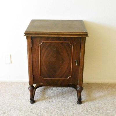 Wooden Sewing Cabinet with Door & Two Drawers