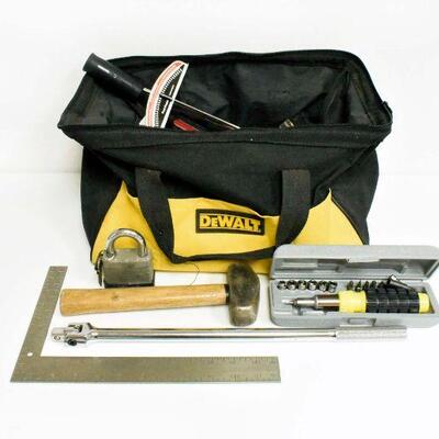 Dewalt Canvas Bag with Various Tools