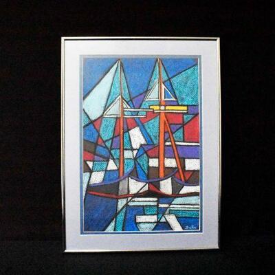 "Down to the Sea in Ships" Pastel Artwork by Sula