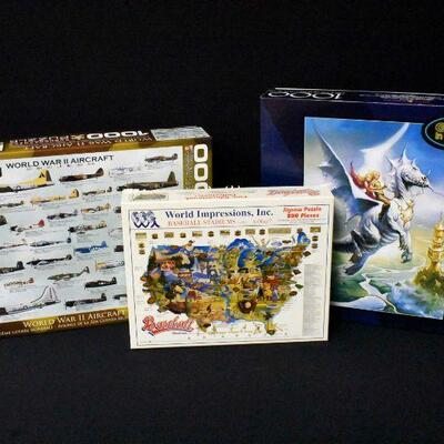 3 Puzzles - WWII Aircraft Glow in Dark & More
