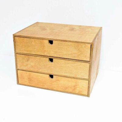 Wooden 3 Drawer File / Crafting Box