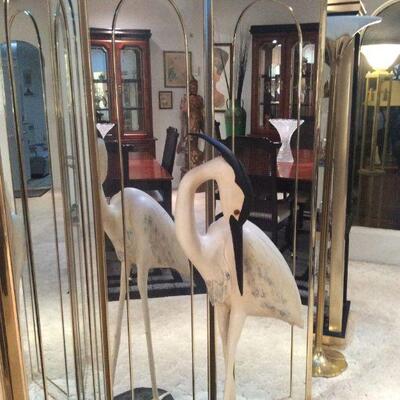Mirror Room Divider and Crane