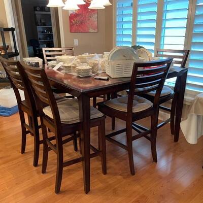 counter height dining set with 6 chairs