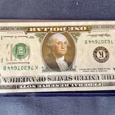 Colorized One Dollar Bill