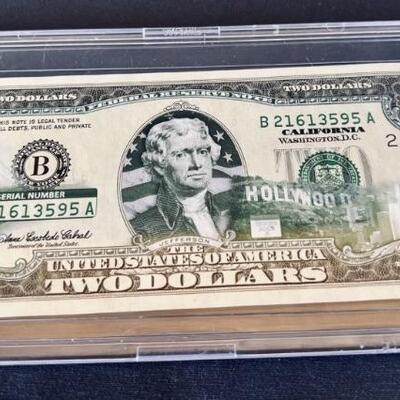 Colorized 2 Dollar Bill