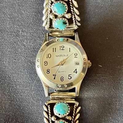 Sterling and Turquoise Watch is 27 Grams