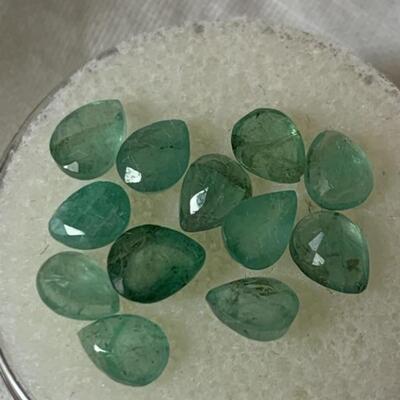 3.94ct tw Faceted Emerald Gemstones in Gem Jar