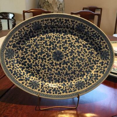 16 in Blue and White Platter