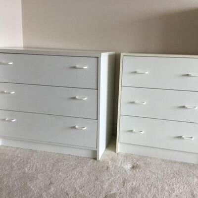 Large Chest of Drawers (31in x 18in x 28.5in H). Smaller Chest of Drawers (24.5in x 12in x 28.5in H)