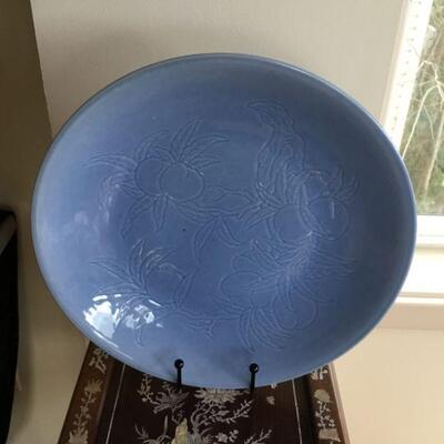 Blue Porcelain Plate (13.5in diameter)
