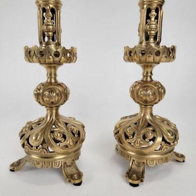 French brass candlesticks 