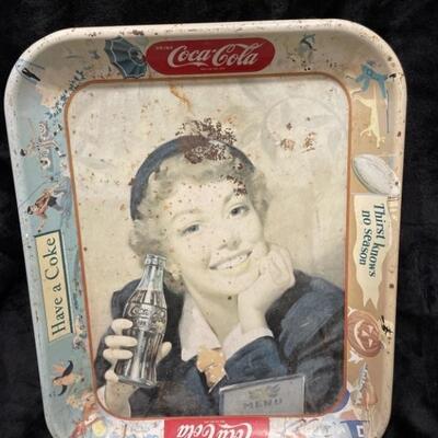 Coca-Cola Vintage Tin Advertising Tray 13 X 10.5in