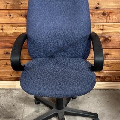 Blue Upholstered Adjustable Office Chair
