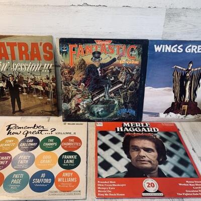 Lot of Five Vinyl LP's / Records: Merle Haggard, Elton John, 
Frank Sinatra & More!