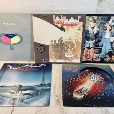 Lot of 5 Vinyl LP's / Records: Journey, Abba, Yes, & Zeppelin