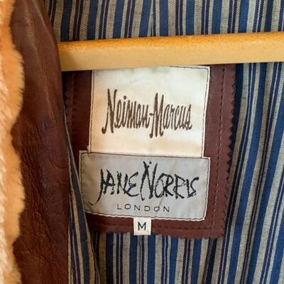 brown leather and natural shearling jacket, 1980s, by Jane Norris