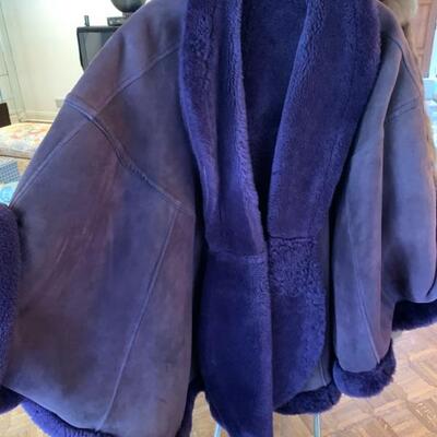 fabulous 1980s purple shearling with dolman sleeves