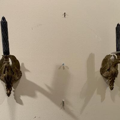 pair of eagle shaped candle sconces