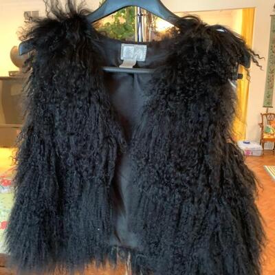 wild mohair and leather vest