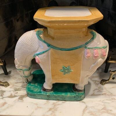 Chinese garden seat in shape of a horse