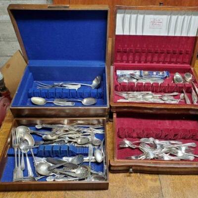 #1456 â€¢ 2 Cases of Silver Plated Vintage Silverware
