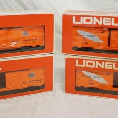 1061	4 LIONEL MPC WESTERN PACIFIC BOX CAR MODELS ALL ARE 6-9723 W/ ORIGINAL BOXES
