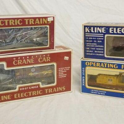 1042	4 K-LINE O/O27 GAUGE TRAIN MODELS W/ ORIGINAL BOXES
