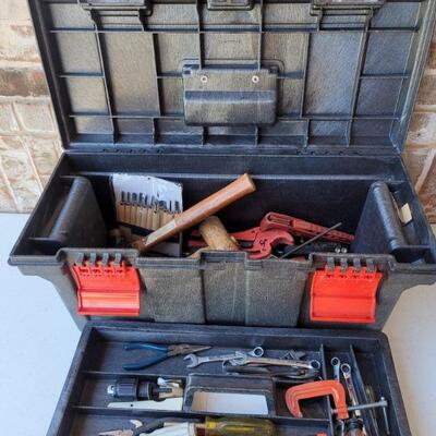 Large Rubbermaid Tool Box with Tools