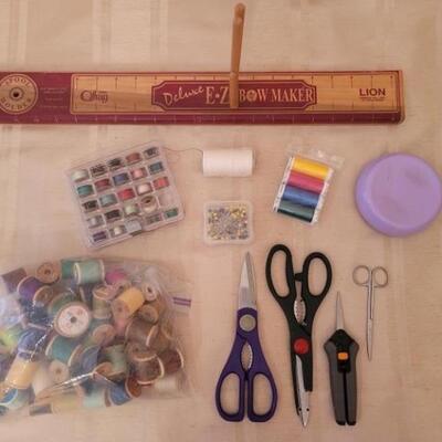 Lot of Sewing Notions & Scissors, as pictured