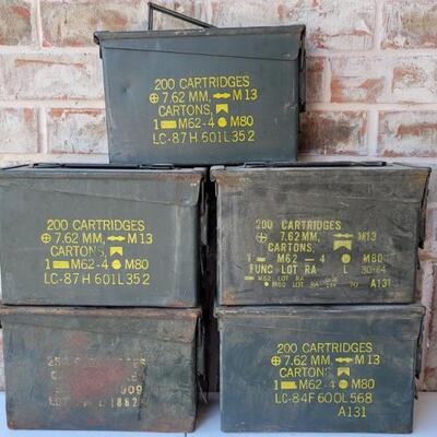(5) Ammo Dry Boxes