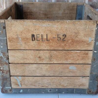 Vintage Bell-52 Wooden Crate with Handles