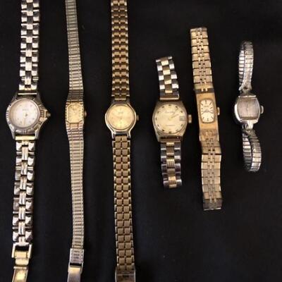 Vintage Ladies Watches including one Longines, 
3 Seikos, one Relic, one Pierre Valley