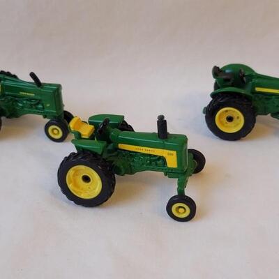 (3) Metal John Deere Scale Model Tractors