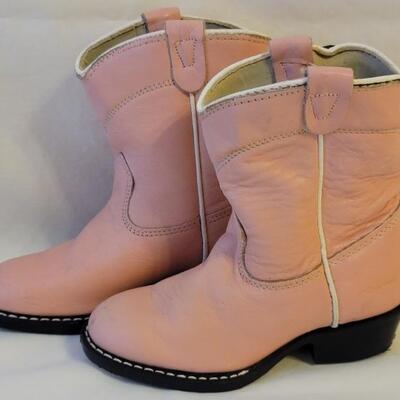 Girl's Pink Texas Cowboy Boots, Size 7D