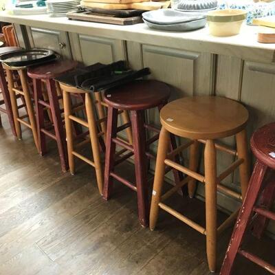 Assorted Wooden Bar Stools