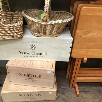 Wooden Wine Boxes and folding TV trays