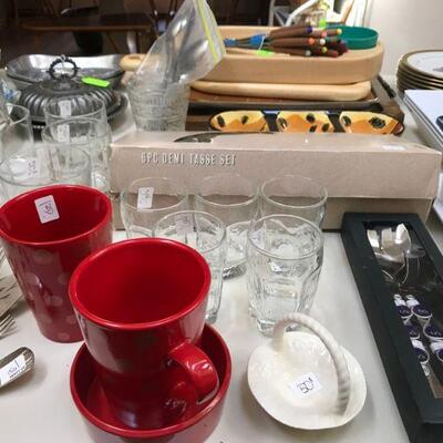 Cups, serving pieces, glasses