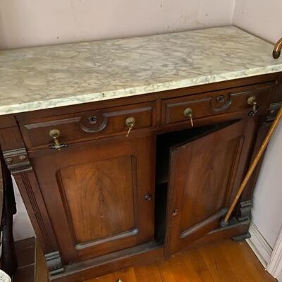 Antique Side Board-Marble top